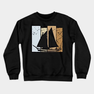 Sailing Retro Vintage Lake Skipper Water Crewneck Sweatshirt